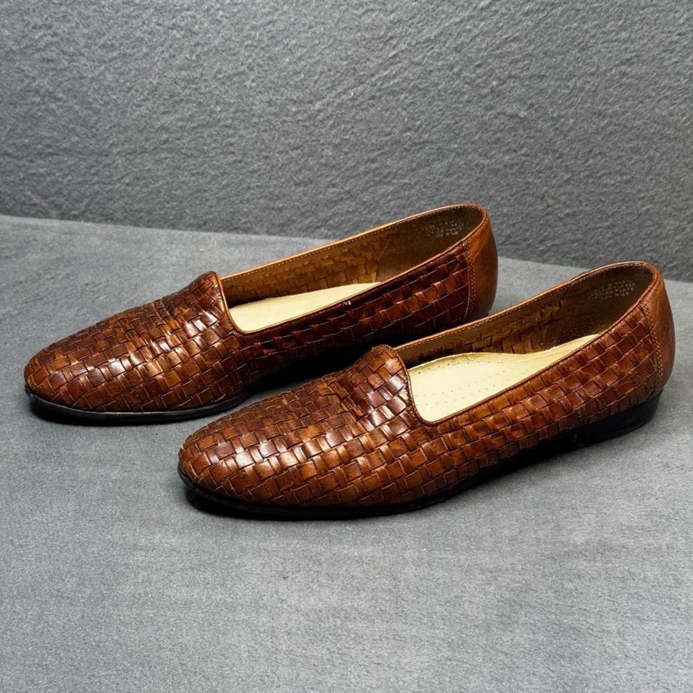 Trotters Brown Woven Leather Loafers